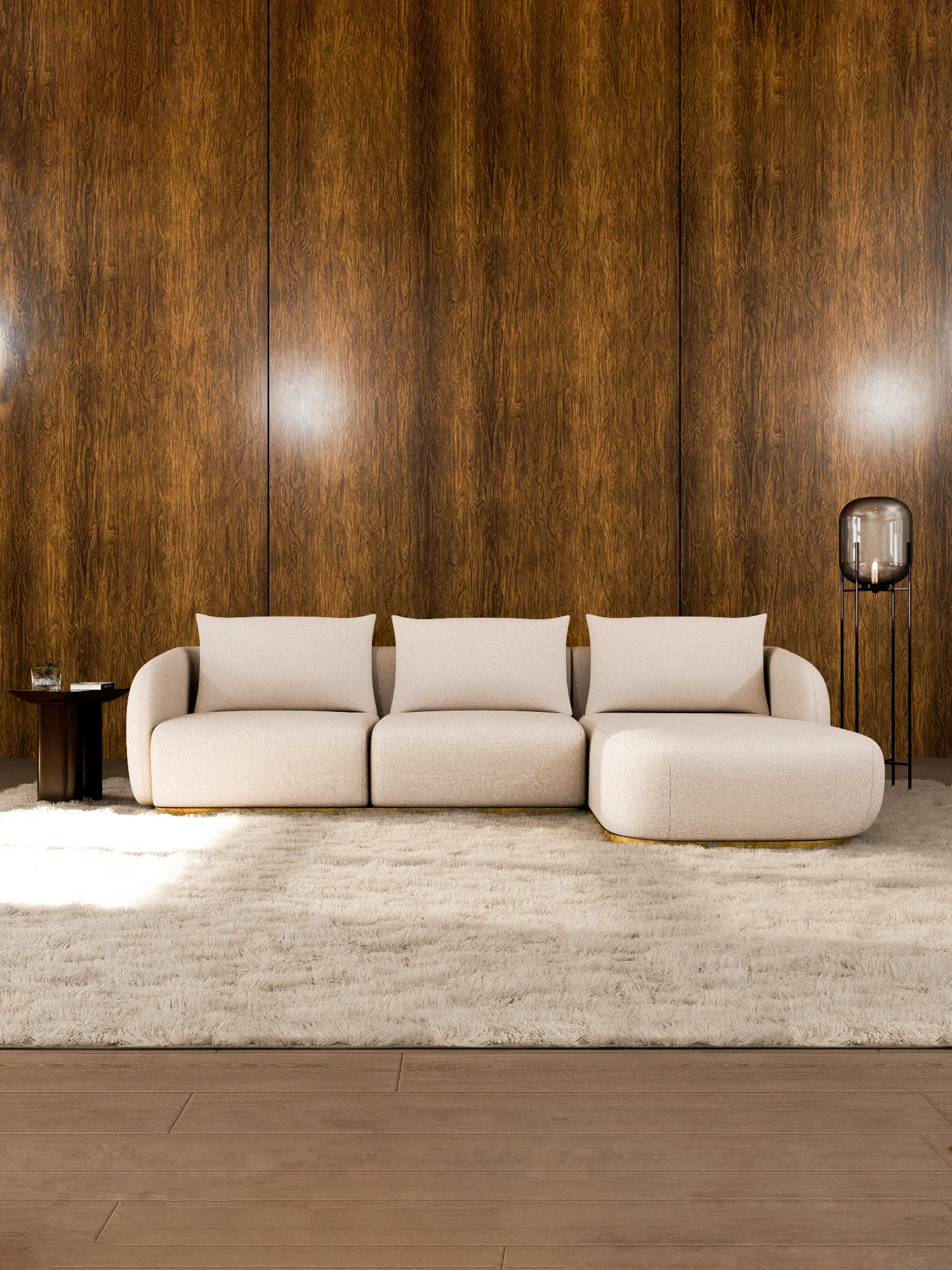 Mirante three-seater sofa with chaise longue
